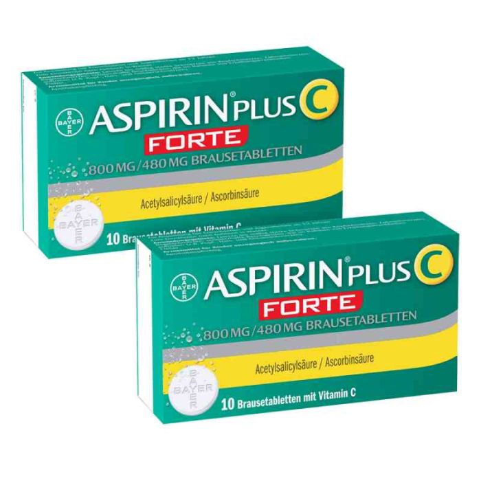 Aspirin plus C forte 800 mg/480 mg Brausetabletten (2x10 stk)