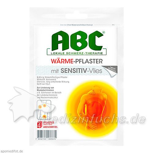 ABC Wärme-Pflaster sensitive Hansaplast med, 4 ST