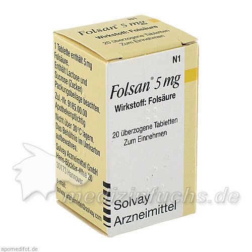 Folsan 5mg, 20 ST