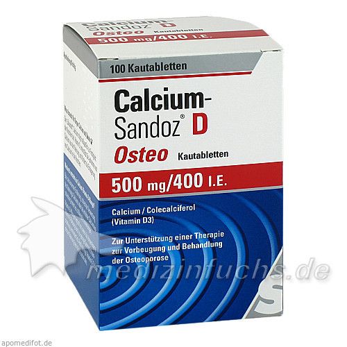 CALCIUM SANDOZ D OSTEO 500MG/400I.E. Kautablette, 100 ST