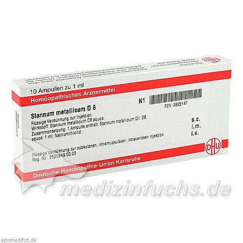 STANNUM METALLICUM D 8 Ampullen, 10X1 ML