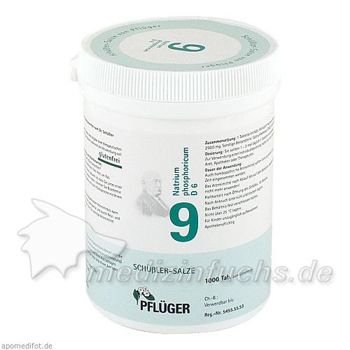 Biochemie Pflüger Nr. 9 Natrium phosphoricum D 6, 1000 ST