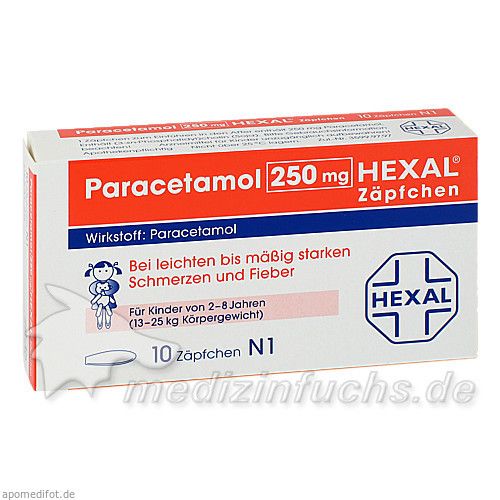 Paracetamol 250 Hexal Zaepfchen, 10 ST