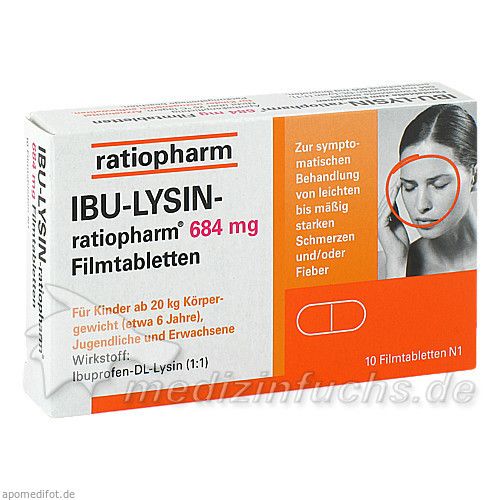 IBU-LYSIN-ratiopharm 684mg Filmtabletten, 10 ST